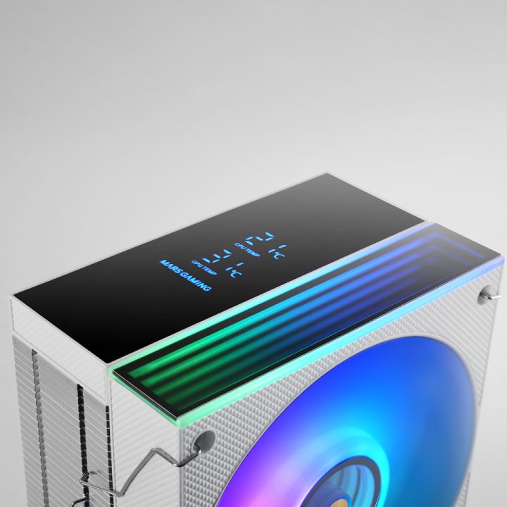 Mars Gaming MCPU-LCDW Air CPU Cooler 12 cm White 1 piece(s)