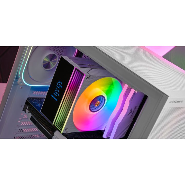 Mars Gaming MCPU-LCDW Air CPU Cooler 12 cm White 1 piece(s)