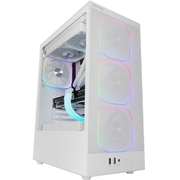 Mars Gaming MCNEBULAW ATX ARGB Tempered Glass White PC Case