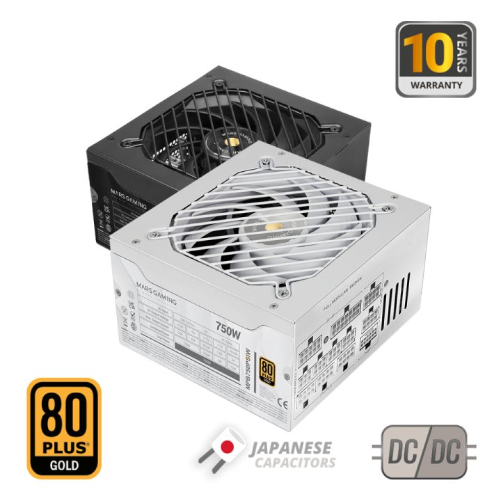 Mars Gaming MPB750PSI Power Supply Unit 750 W 24-pin ATX ATX White