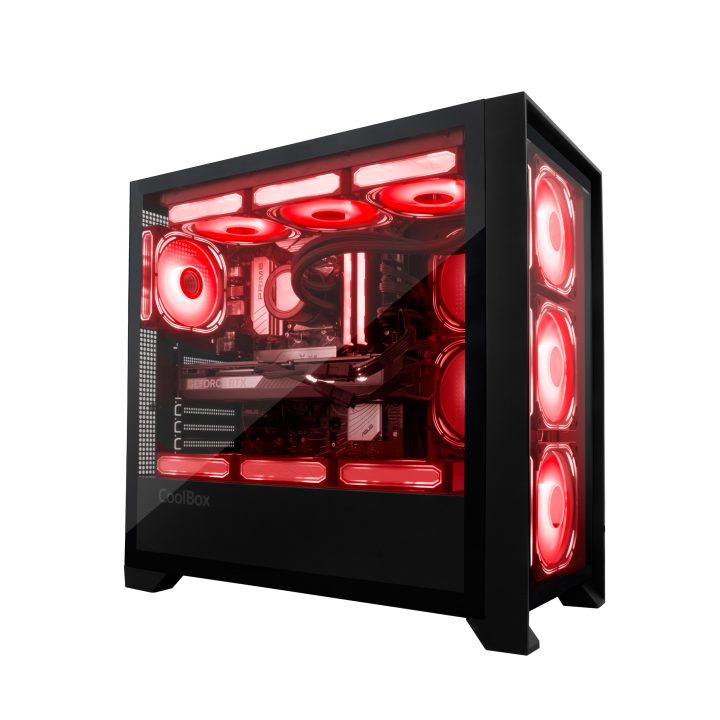 CoolBox GAMING CAIXA ATX GE2000 DUALVIEW USB-C 3.2 GEN1 + 4 VENT…