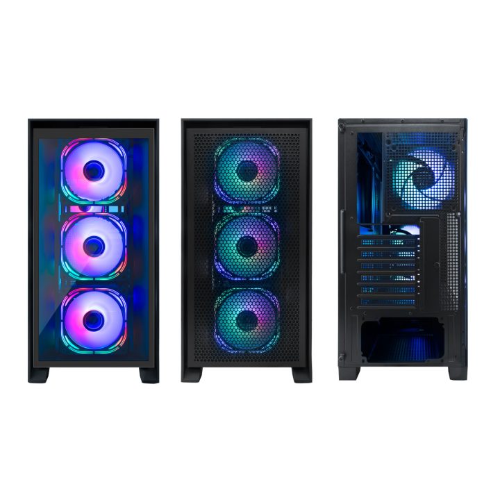 CoolBox GAMING CAIXA ATX GE2000 DUALVIEW USB-C 3.2 GEN1 + 4 VENT…