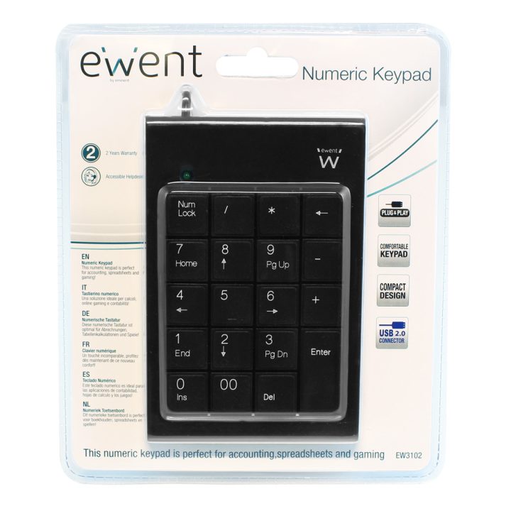 Ewent EW3102 teclado numérico PC/servidor USB Preto