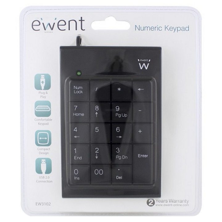 Ewent EW3102 teclado numérico PC/servidor USB Negro