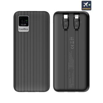 CoolBox POWERBANK DP10 10000MAH LCD+INTEGRATED CABLES USB-C+LIGHTING…