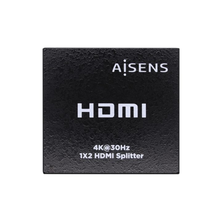 AISENS HDMI Splitter 4K@30Hz 1x2 with Power Supply, Black