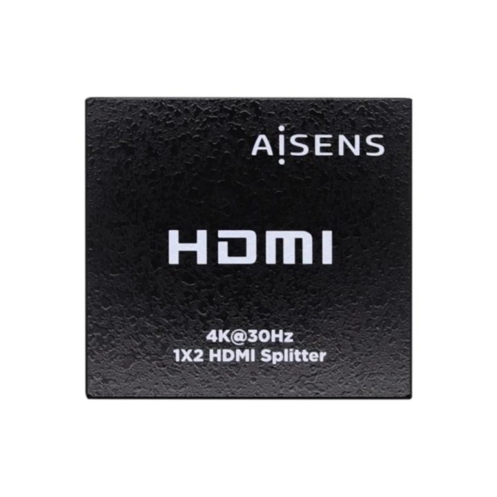 AISENS HDMI Splitter 4K@30Hz 1x2 with Power Supply, Black