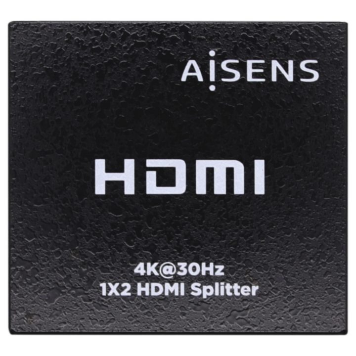 AISENS HDMI Duplicador 4k@30Hz 1x2 Con Alimentación, Negro