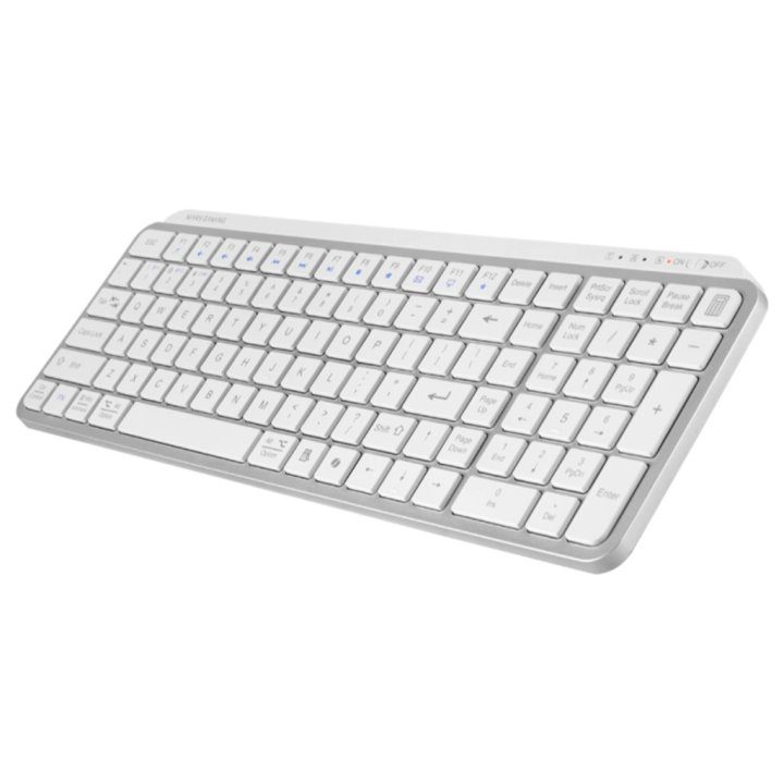 Teclado mars gaming mksilenkeyswfr inalambrico blanco frances