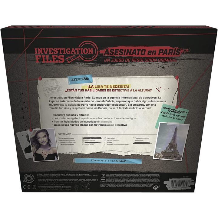 Jogo de tabuleiro Investigation Files: Assassinato em Paris PEGI 14…