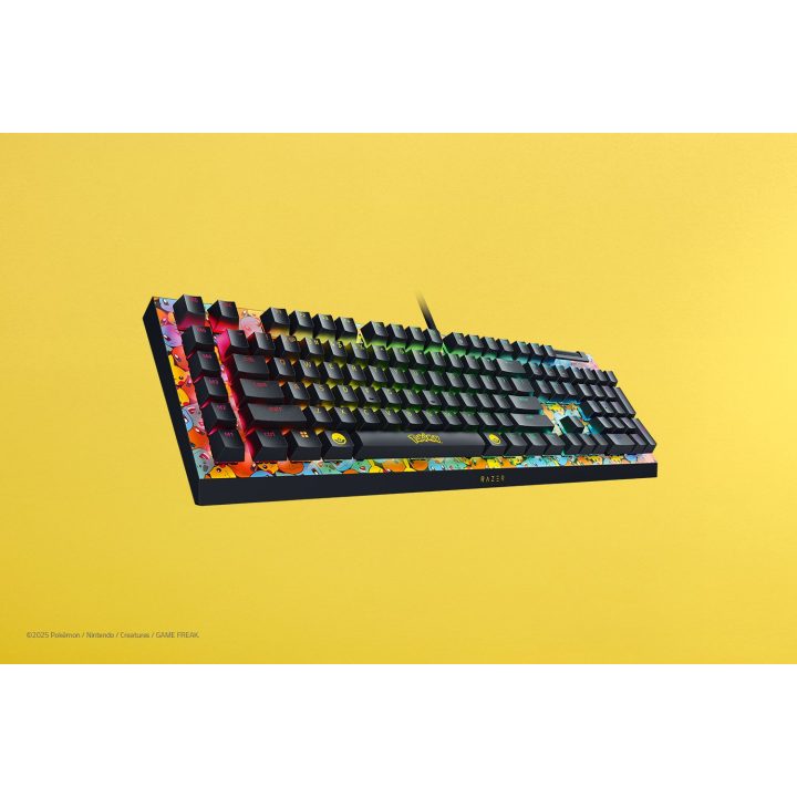 Teclado Razer blackwidow v4 x green switch Pokémon kanto starters (us…
