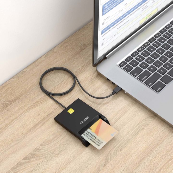 AISENS Smart Card Reader, Black