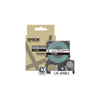 Epson Matte Tape – White/Black 12mm(8m) – LK-4WBJ