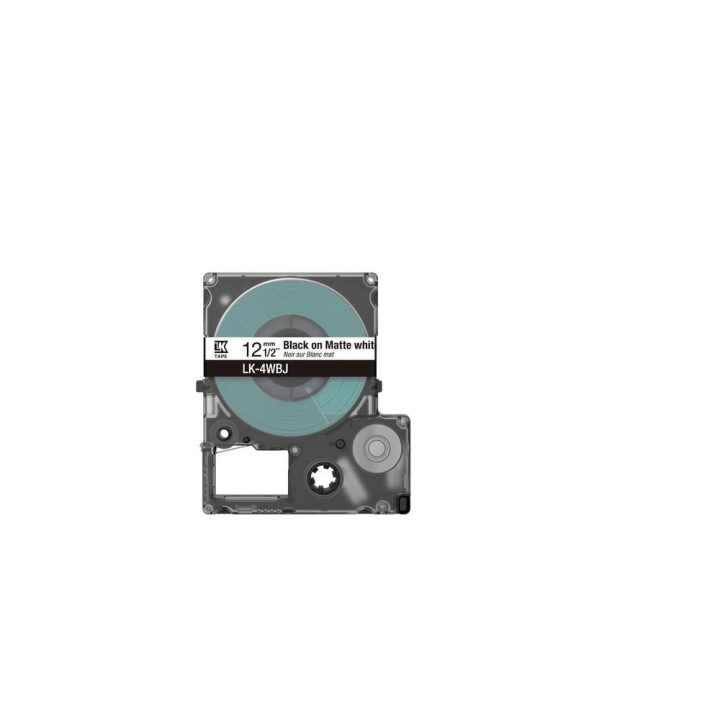 Epson Matte Tape – White/Black 12mm(8m) – LK-4WBJ