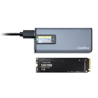 CoolBox CAJA/CARCASA SSD M.2 NVME/SATA LCD MINICHASE PS32 USB3.2 GEN2…