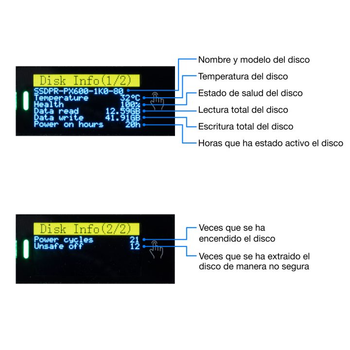 CoolBox CAIXA/CARCAÇA SSD M.2 NVME/SATA LCD MINICHASE PS32 USB3.2…