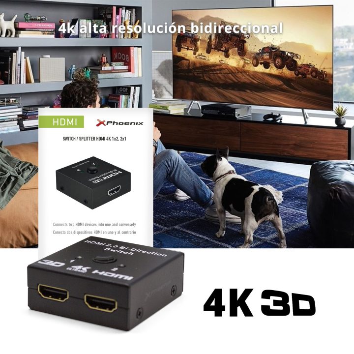 Phoenix technologies Hub 2 HDMI splitter 4K com comutador manual