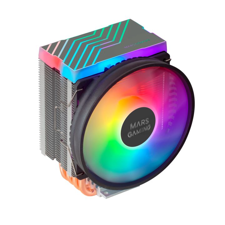 Dissipador de CPU Mars Gaming Dual ARGB, 4 Heatpipes HCT, TDP 160 W…
