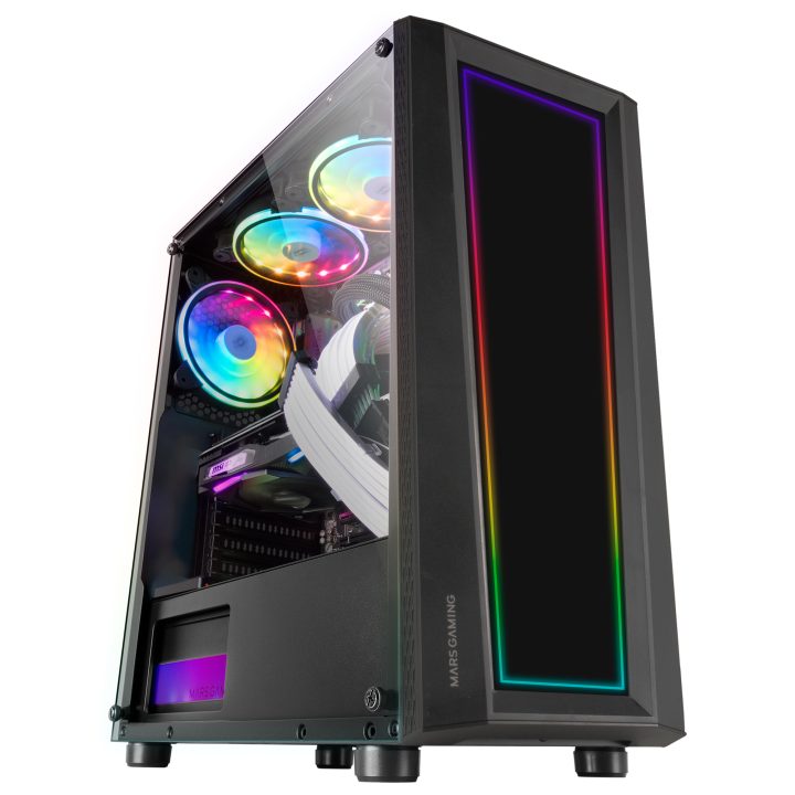 Mars Gaming MC-ART Negro, Caja PC Gaming ATX, Doble Cristal Templado…