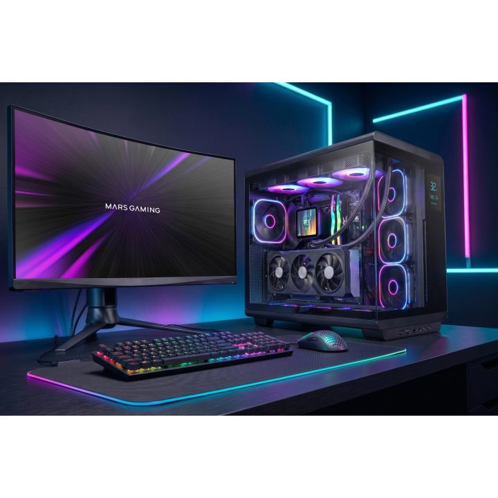 Mars Gaming MCREVPRO Black Midi Tower PC Case