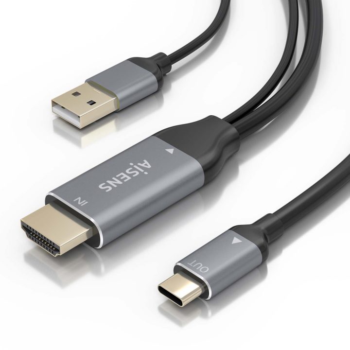 AISENS Cable Conversor Aluminio HDMI V2.0 A USB-C 4K@60HZ…