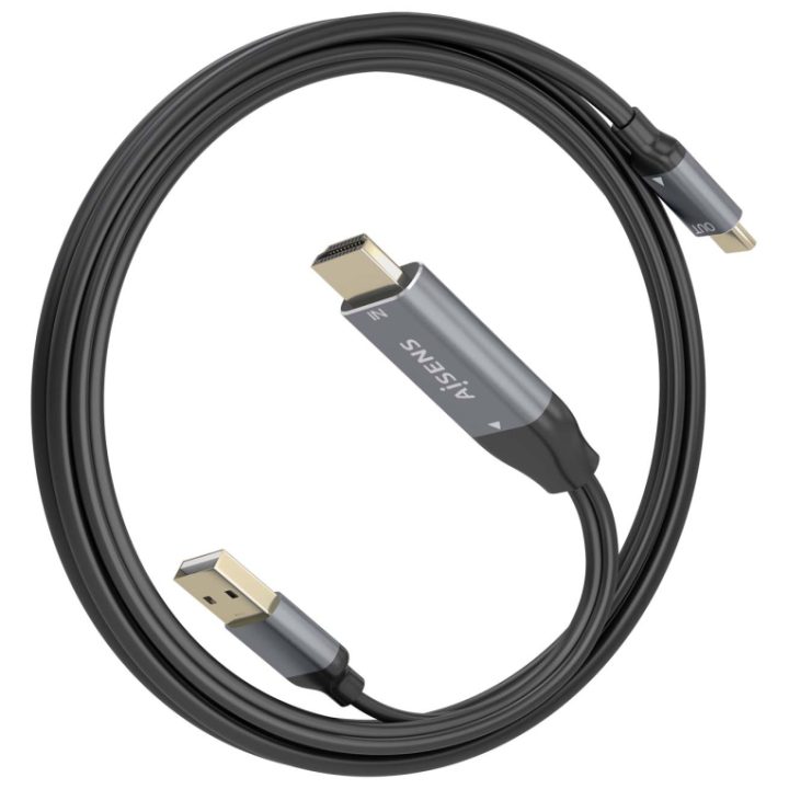 AISENS Cabo Conversor Alumínio HDMI V2.0 para USB-C 4K@60HZ…