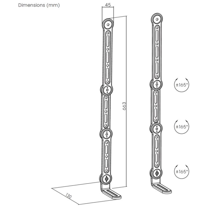 AISENS Universal Soundbar Wall Mount, Black