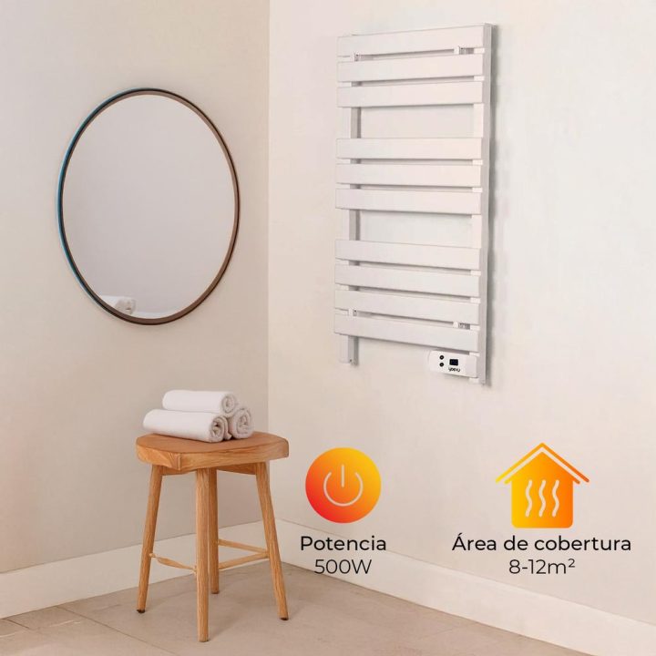 Yoevu - Low Consumption Electric Heated Towel Rail 500W IP24 White…