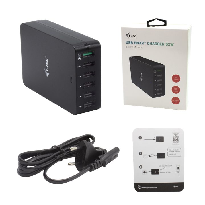 i-tec USB Smart Charger 6x USB-A Port 52W