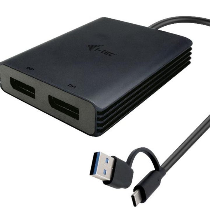 i-tec USB-A/USB-C Dual 4K/60 Hz DisplayPort Video Adapter