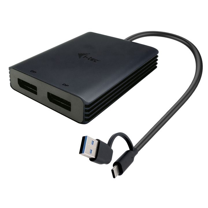 Adaptador de vídeo i-tec USB-A/USB-C Dual 4K/60 Hz DisplayPort