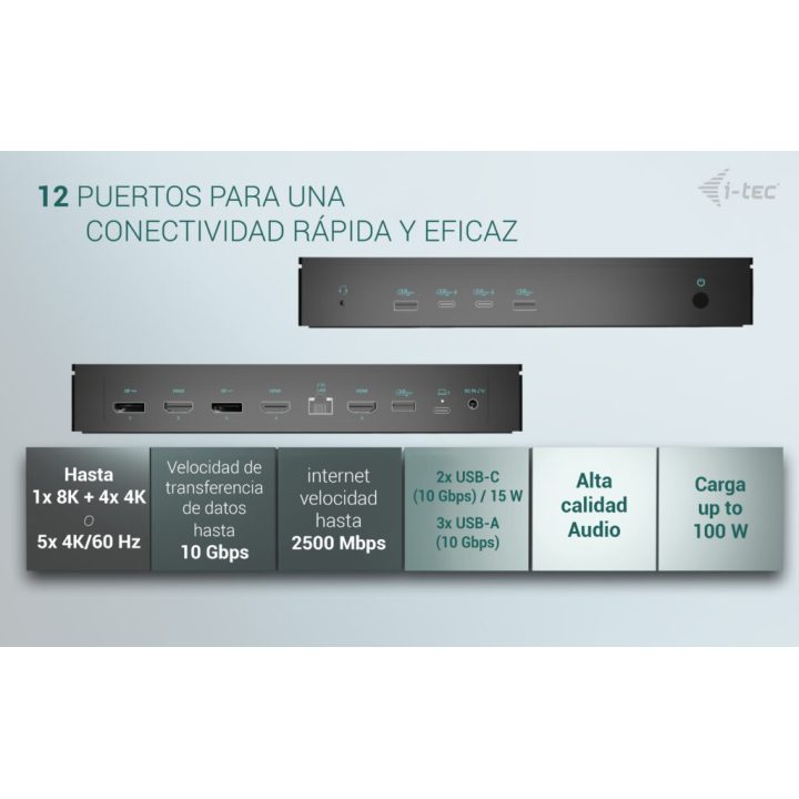 i-tec Universal 5x 4K/60Hz Display Docking Station + Power Delivery…