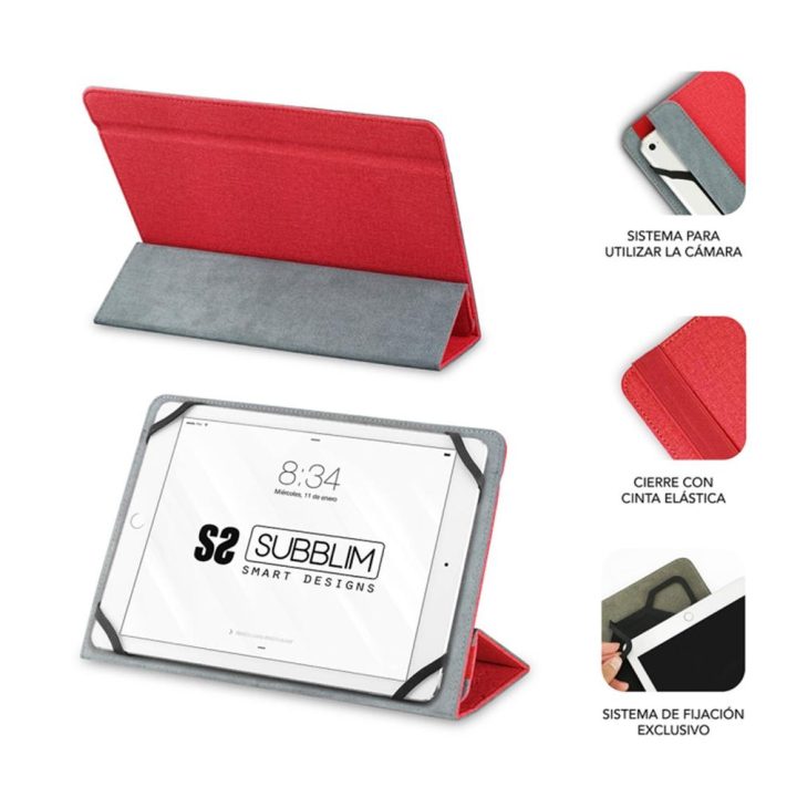 Subblim freecam case red tablet case 10.1 inches (SUB-CUT-2FC002)