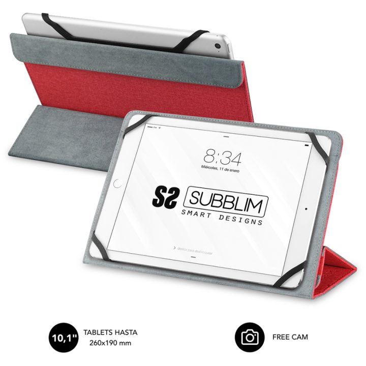 Subblim freecam case red tablet case 10.1 inches (SUB-CUT-2FC002)