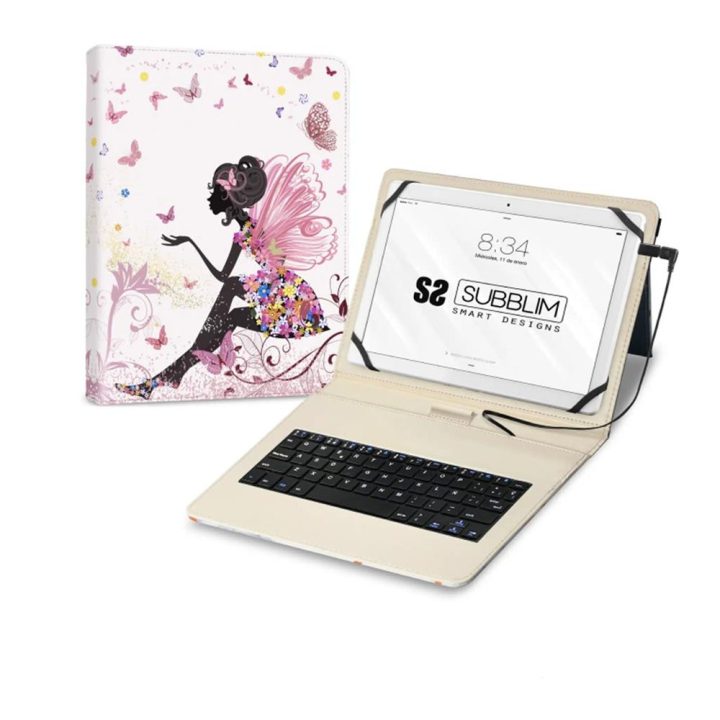 Subblim Capa com teclado micro USB – type c keytab USB 11" fadas…