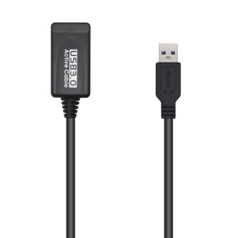 AISENS USB 3.0 Extension Cable with Amplifier, Type A/M-A/H, Black…
