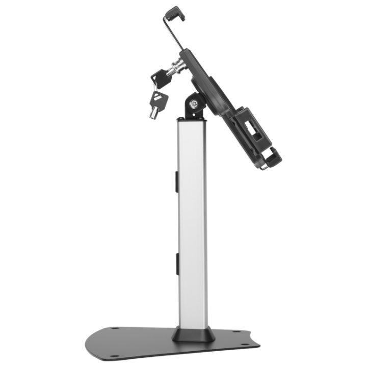 Suporte de Mesa Antirroubo Ajustável (1 Pivô) para Tablet, Preto