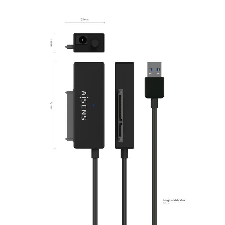 AISENS Adaptador ASE-35A01B SATA a USB-A USB 3.0/USB3.1 GEN1 para…