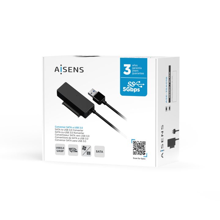 AISENS Adaptador ASE-35A01B SATA a USB-A USB 3.0/USB3.1 GEN1 para…