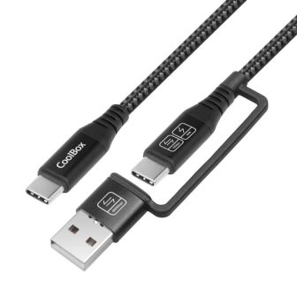 CoolBox CABLE USB-C + A / USB-C DATOS 10GBPS + CARGA RAPIDA 60W