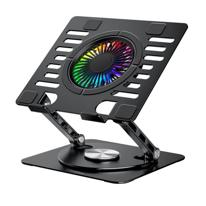 CoolBox COOLAIR 1VRGB Aluminum Laptop Cooling Pad up to 17.3" Black