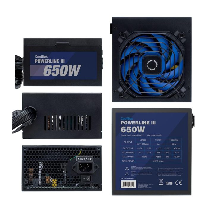 CoolBox ATX POWER SUPPLY POWERLINE III 650W 85%EFI