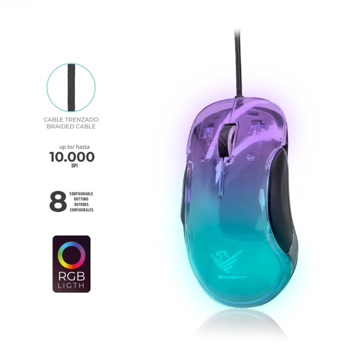 Phoenix Technologies Phoenix Banshee Transparent RGB Gaming Mouse…