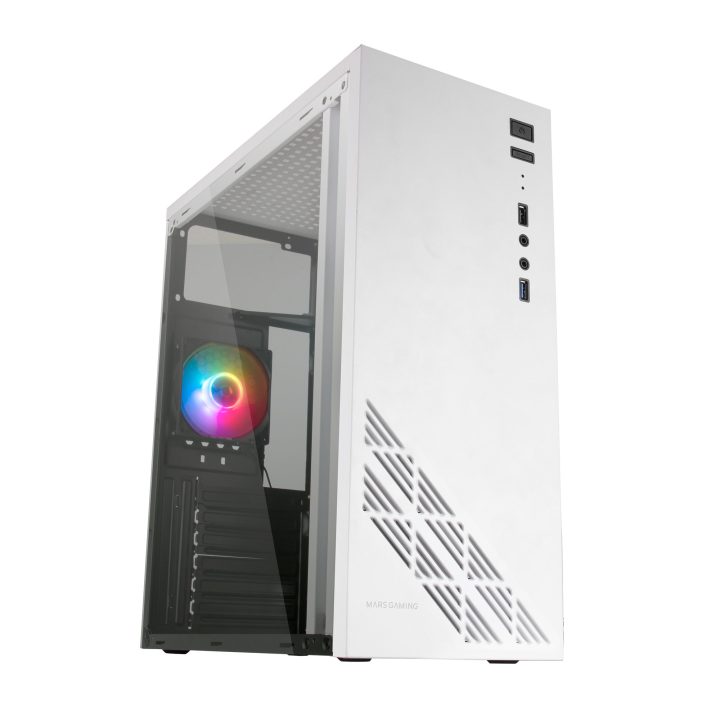 Mars Gaming MC100W - Caja Gaming ATX, ventilador 90mm FRGB…