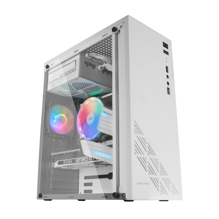 Mars Gaming MC100W - Caixa Gaming ATX, ventoinha 90mm FRGB…