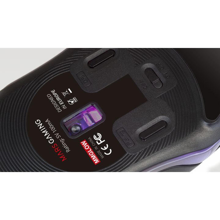 Mars Gaming MMGLOW Rato, Preto, One size