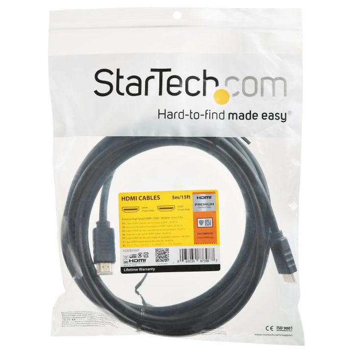 StarTech.com Cable de 50cm HDMI 2.0 Certificado Premium con Ethernet…
