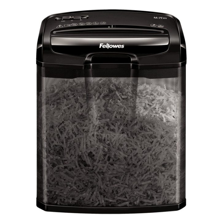 Fellowes M-7Cm Cross-Cut Paper Shredder Black