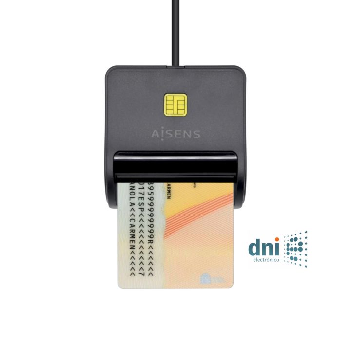 AISENS Leitor de Cartões Inteligentes DNI, Preto