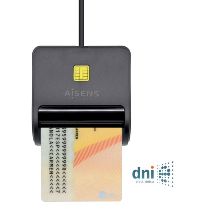 AISENS Smart Card Reader DNI, Black